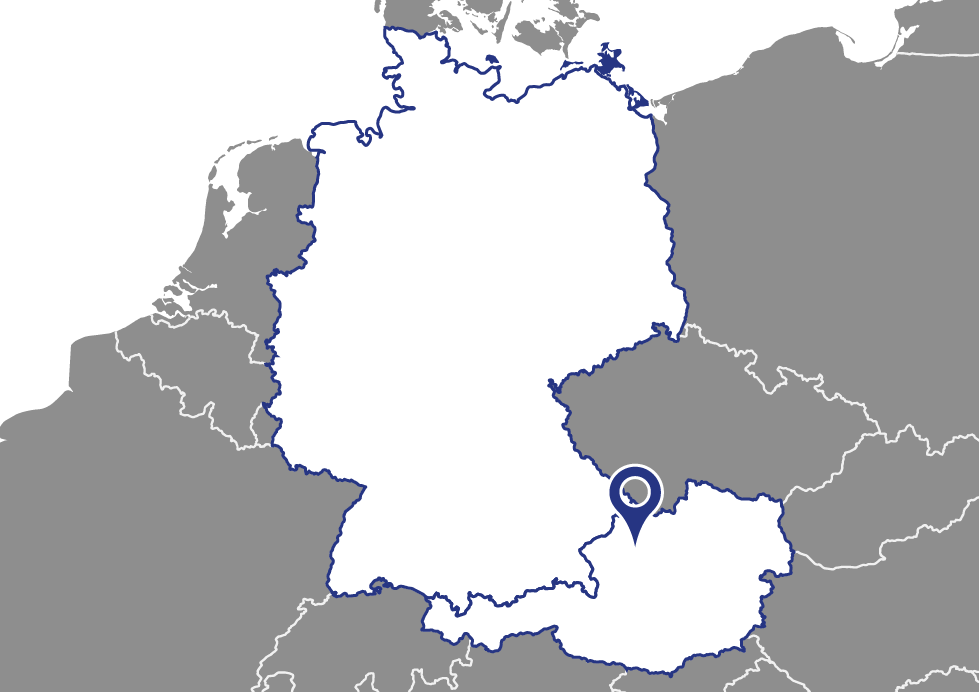 Karte der Crystal Services Länder: Österreich und Deutschland